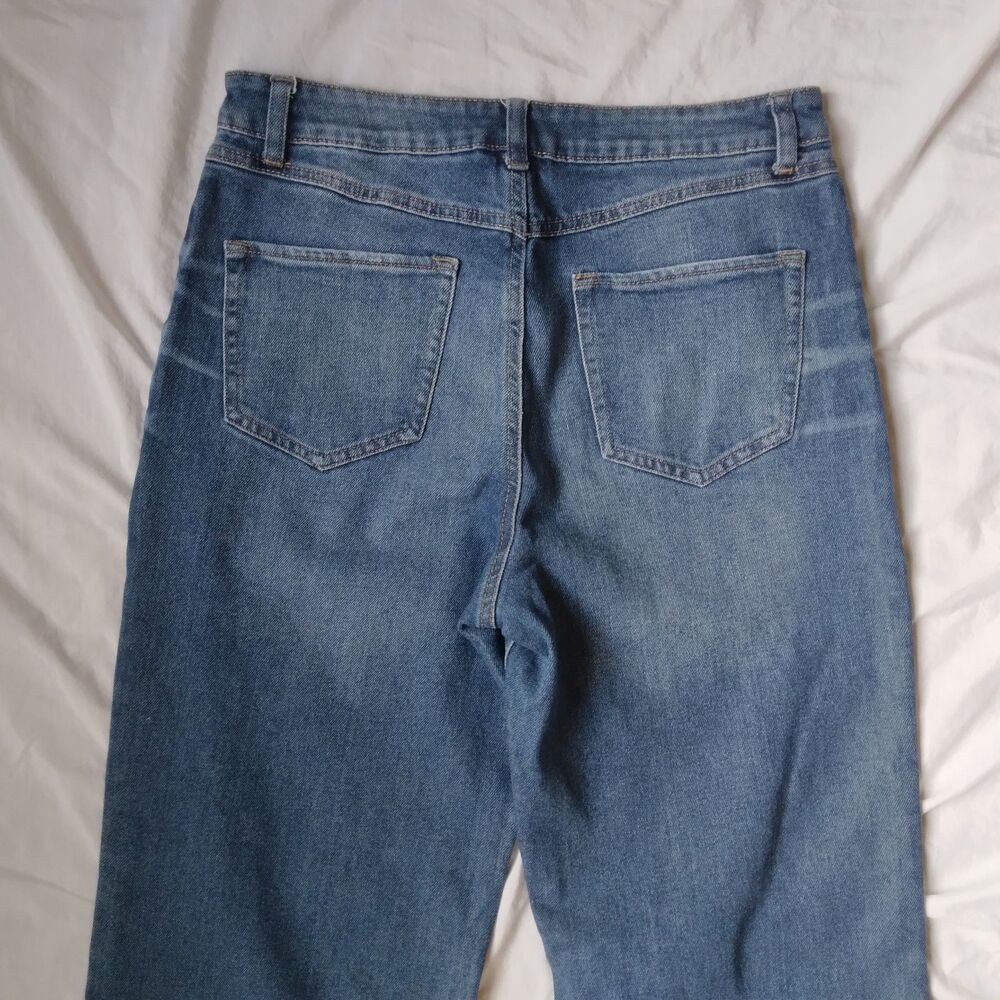 Peace Love Eco By Rewash Super High Rise Distressed Jeans Straight Size 11/30 - Picture 9 of 9
